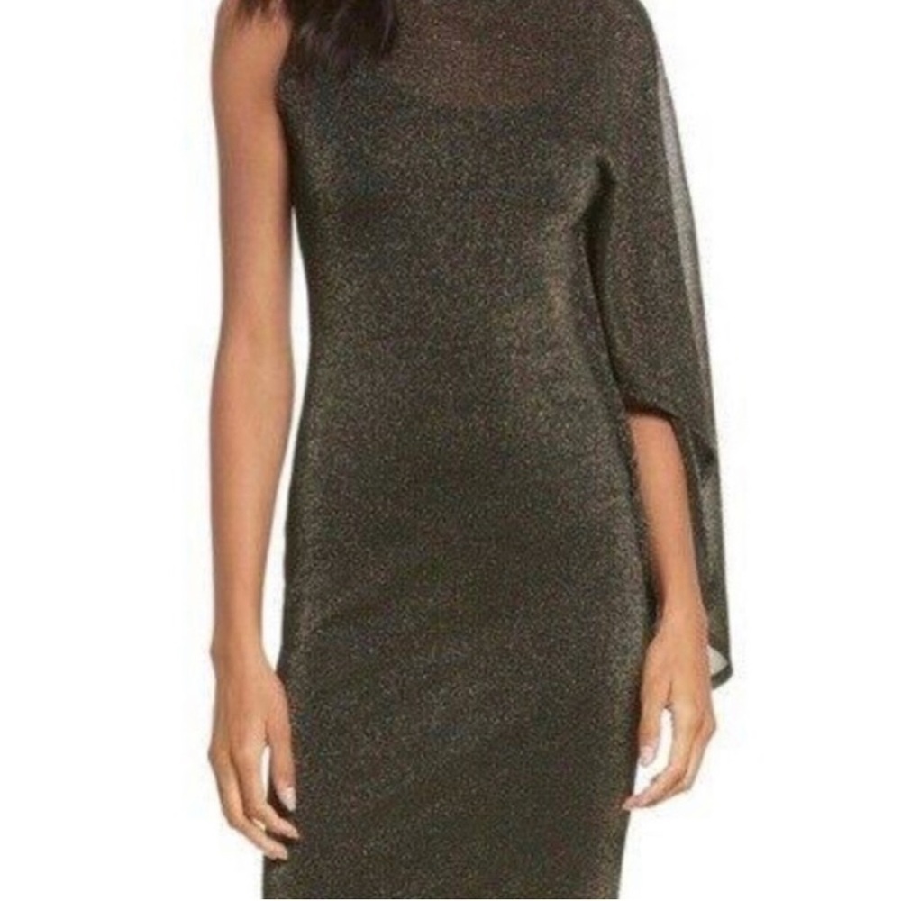 Ted Baker Black Monyca Draped One Shoulder Dress